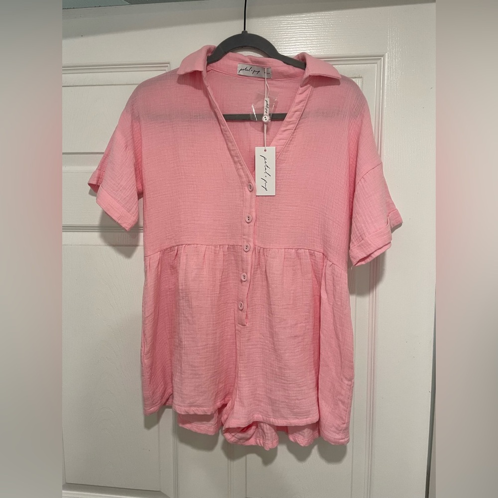 Petal & Pup Pink Romper, NWT